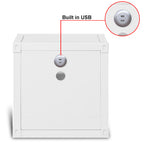 Nightstand USB With Open Display Shelf Cargo Style End Table