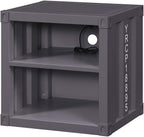 Nightstand USB With Open Display Shelf Cargo Style End Table