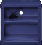 Nightstand USB With Open Display Shelf Cargo Style End Table