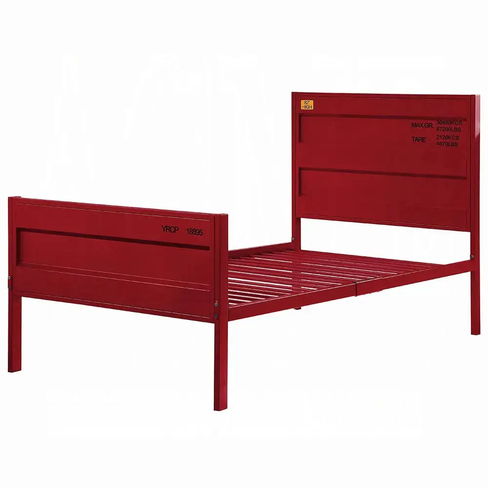 Cargo Youth Metal Full Size Bed Frame with Container Style, Panel Headboard Acme Furniture