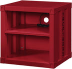Nightstand USB With Open Display Shelf Cargo Style End Table