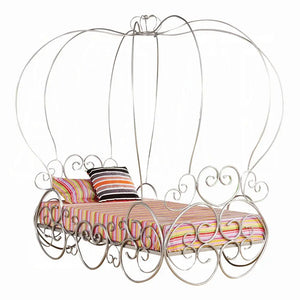 Priya Twin Bed with Canopy in Silver - Pumpkin Carriage Design for Kids Acme Furniture