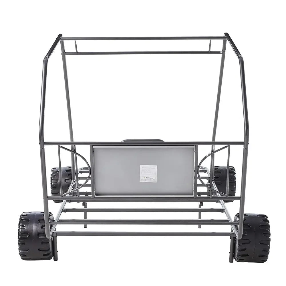 Xander Go Kart Twin Bed in Gunmetal- Metal Tube Steel Frame with Slat System for Kids Acme Furniture