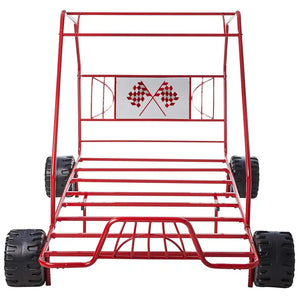 Xander Go Kart Twin Bed in Red - Metal Tube Steel Frame with Slat System for Kids Acme Furniture