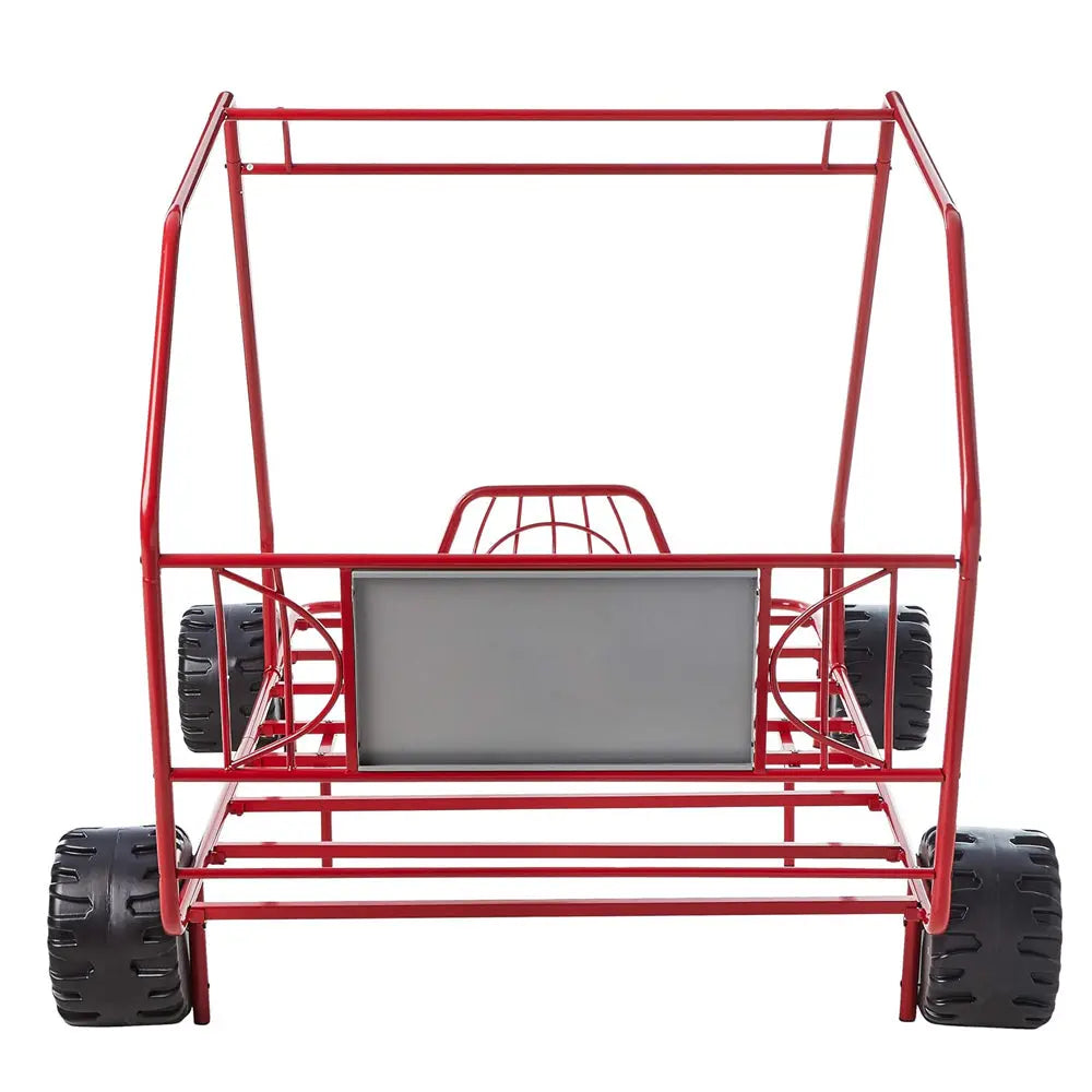 Xander Go Kart Twin Bed in Red - Metal Tube Steel Frame with Slat System for Kids Acme Furniture