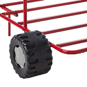 Xander Go Kart Twin Bed in Red - Metal Tube Steel Frame with Slat System for Kids Acme Furniture