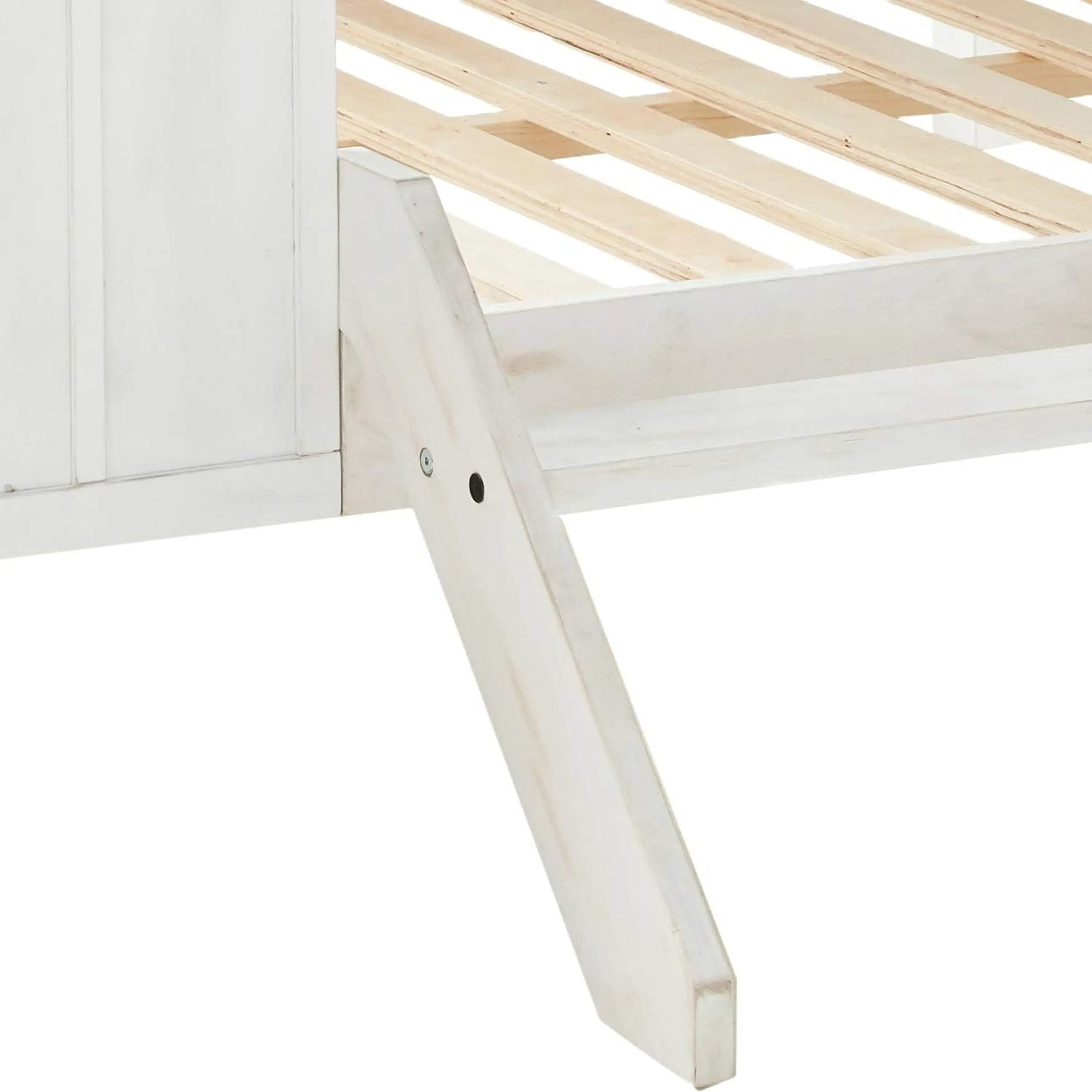 Kid's Full-Size Spring Cottage House Bed with Slat System - White & Pink, No Box Spring Required Acme Furniture