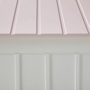 Kid's Full-Size Spring Cottage House Bed with Slat System - White & Pink, No Box Spring Required Acme Furniture