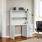 Cargo Metal Frame Writing Computer Desk and Hutch with Storage Base Shopmurai