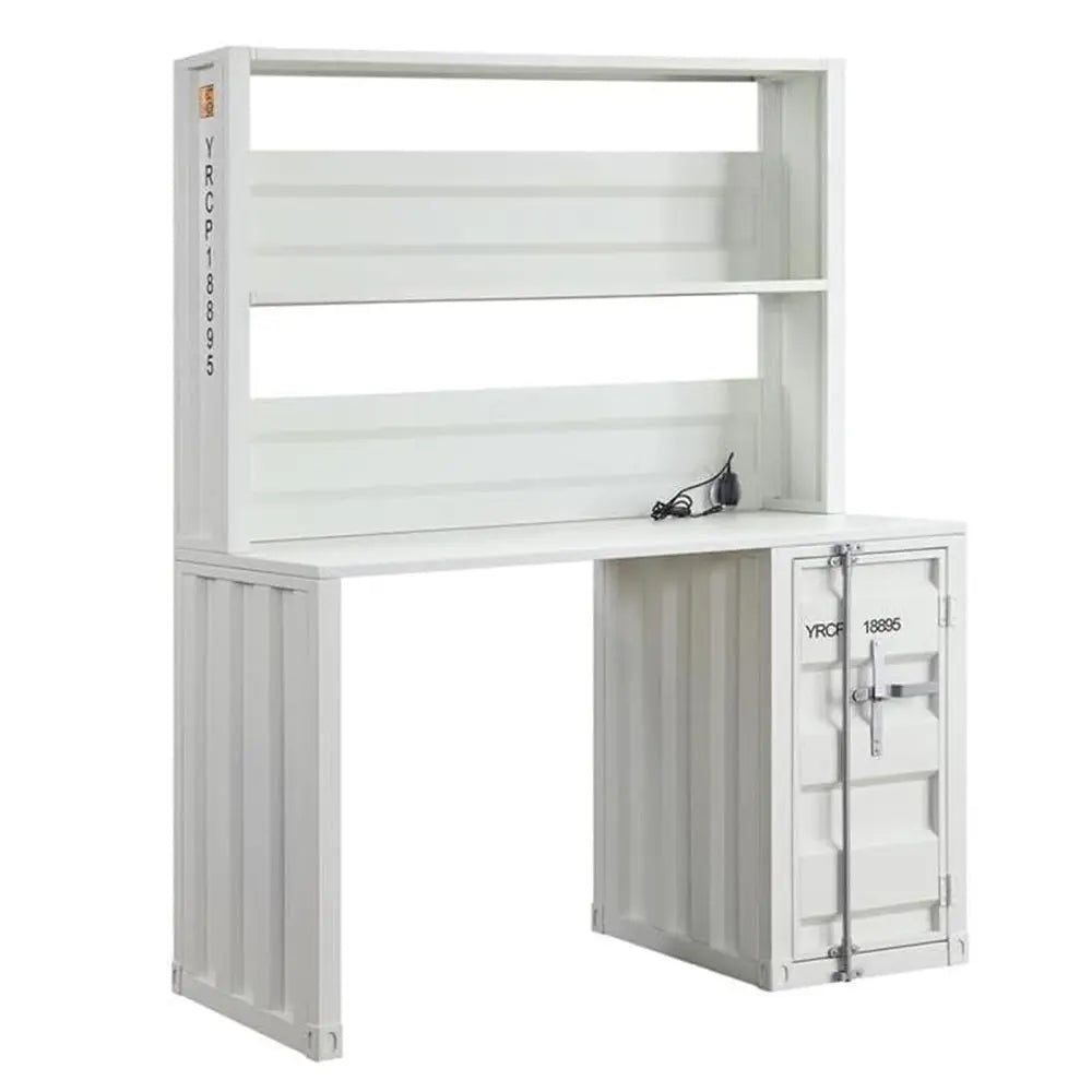 Cargo Metal Frame Writing Computer Desk and Hutch with Storage Base Shopmurai