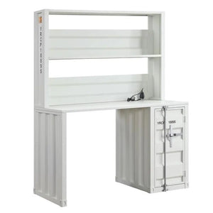Cargo Metal Frame Writing Computer Desk and Hutch with Storage Base Shopmurai