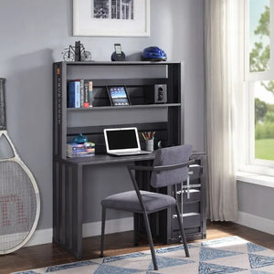 Cargo Metal Frame Writing Computer Desk and Hutch with Storage Base Shopmurai