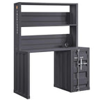 Cargo Metal Frame Writing Computer Desk and Hutch with Storage Base Shopmurai