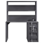 Cargo Metal Frame Writing Computer Desk and Hutch with Storage Base Shopmurai
