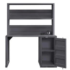 Cargo Metal Frame Writing Computer Desk and Hutch with Storage Base Shopmurai