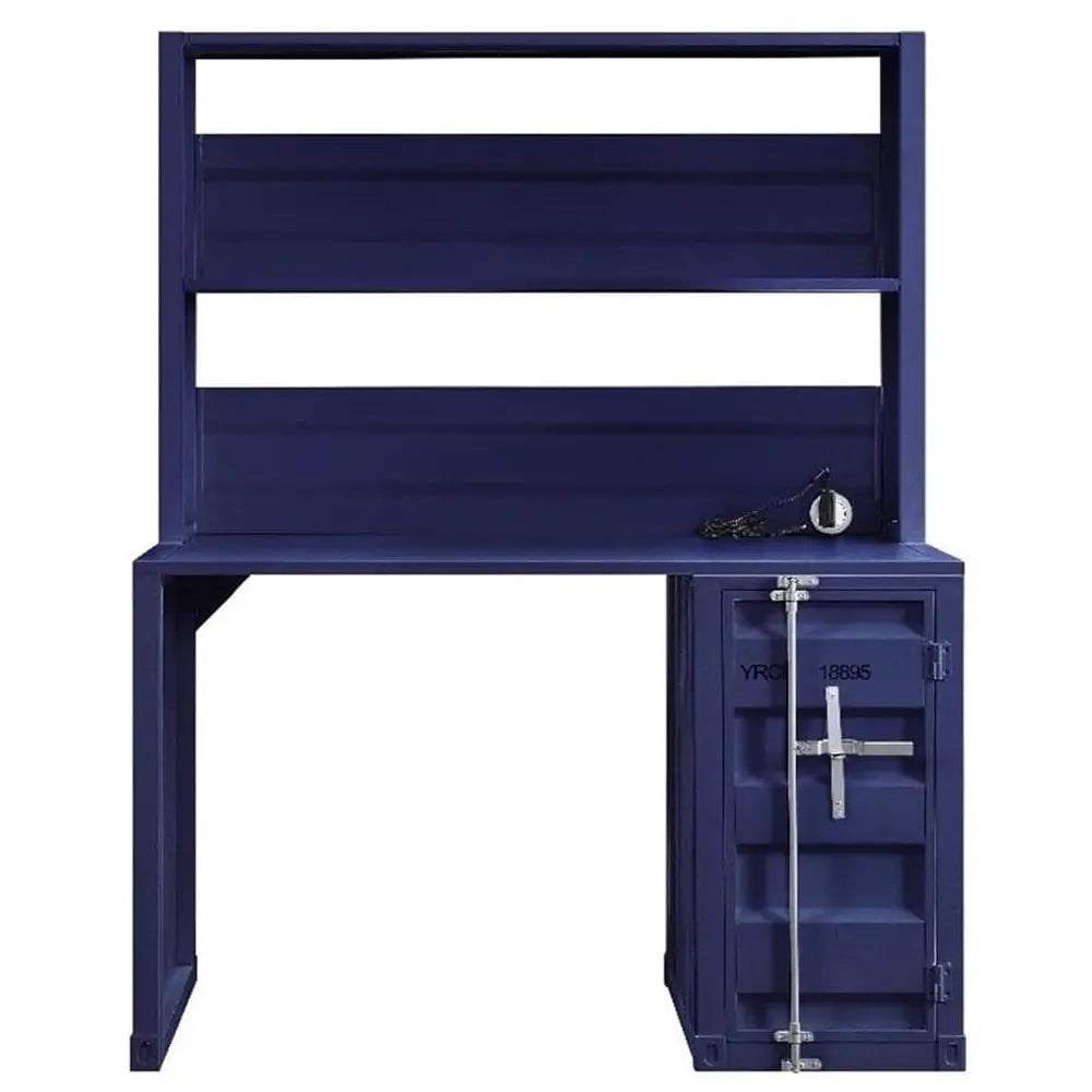Cargo Metal Frame Writing Computer Desk and Hutch with Storage Base Shopmurai