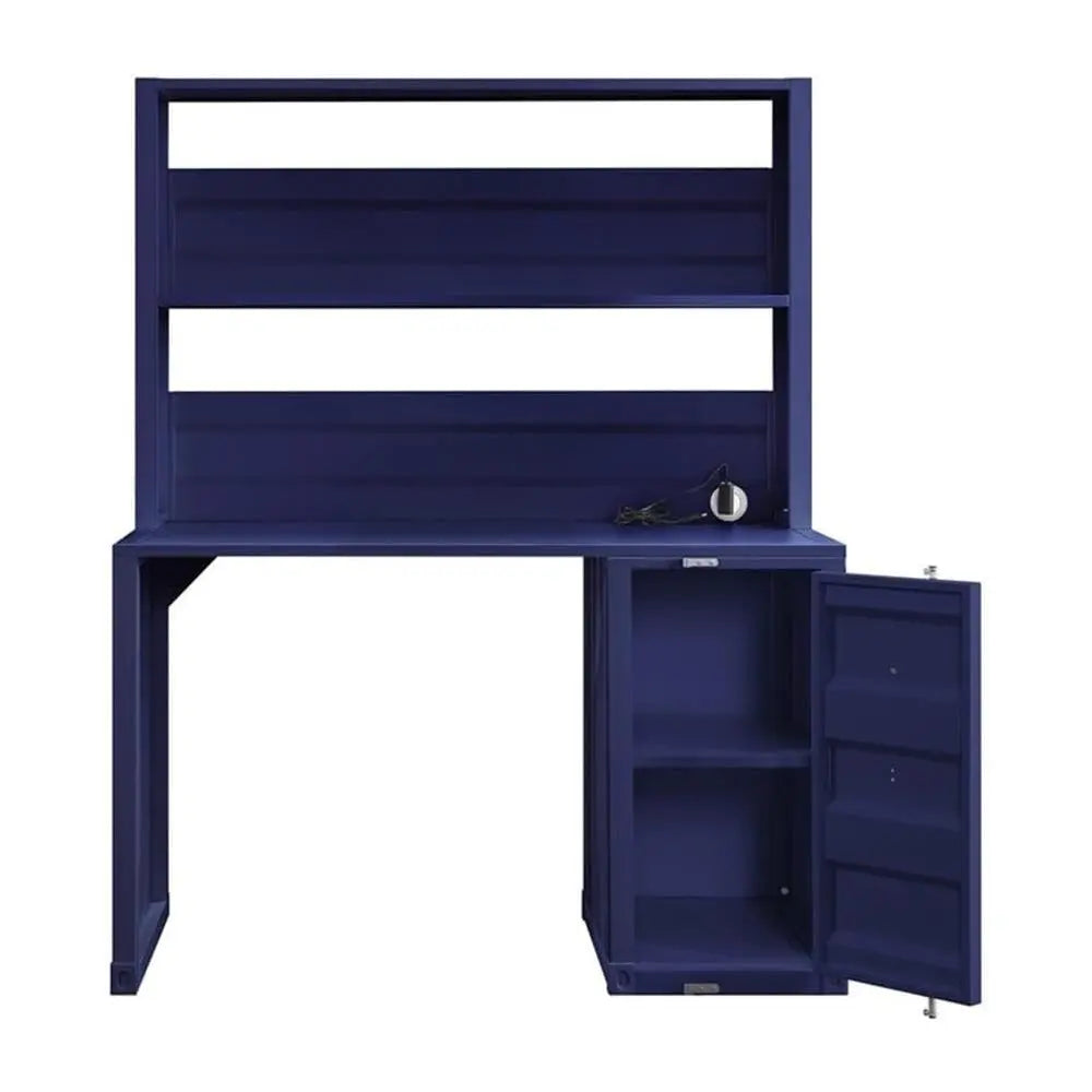 Cargo Metal Frame Writing Computer Desk and Hutch with Storage Base Shopmurai