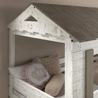 Darlene Farmhouse Wood Twin Over Twin Bunk Bed in Rustic White Acme Furniture
