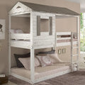 Darlene Farmhouse Wood Twin Over Twin Bunk Bed in Rustic White Acme Furniture