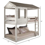 Darlene Farmhouse Wood Twin Over Twin Bunk Bed in Rustic White Acme Furniture