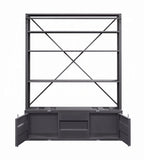 Industrial Cargo Bookshelf with Removable Ladder & TV Stand Base – Gunmetal Container Style Storage Acme Furniture