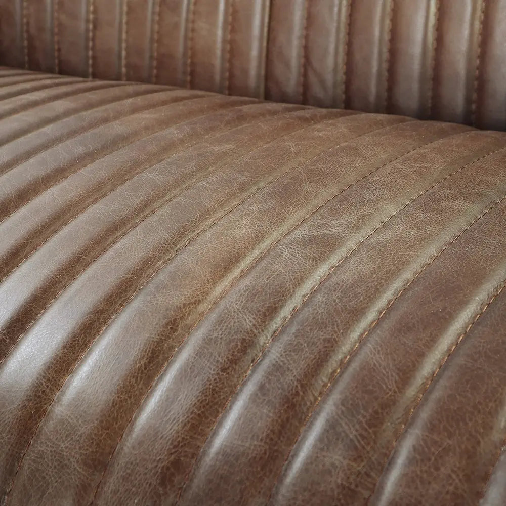 Brancaster Retro Brown Leather Aviator Loveseat - Modern Vintage 2-Seater Sofa for Living Room Acme Furniture