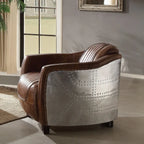 Brancaster Retro Brown Leather Aviator Chair - Modern Vintage Armchair for Living Room Acme Furniture