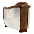 Brancaster Retro Brown Leather Aviator Chair - Modern Vintage Armchair for Living Room Acme Furniture