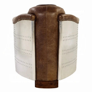 Brancaster Retro Brown Leather Aviator Chair - Modern Vintage Armchair for Living Room Acme Furniture
