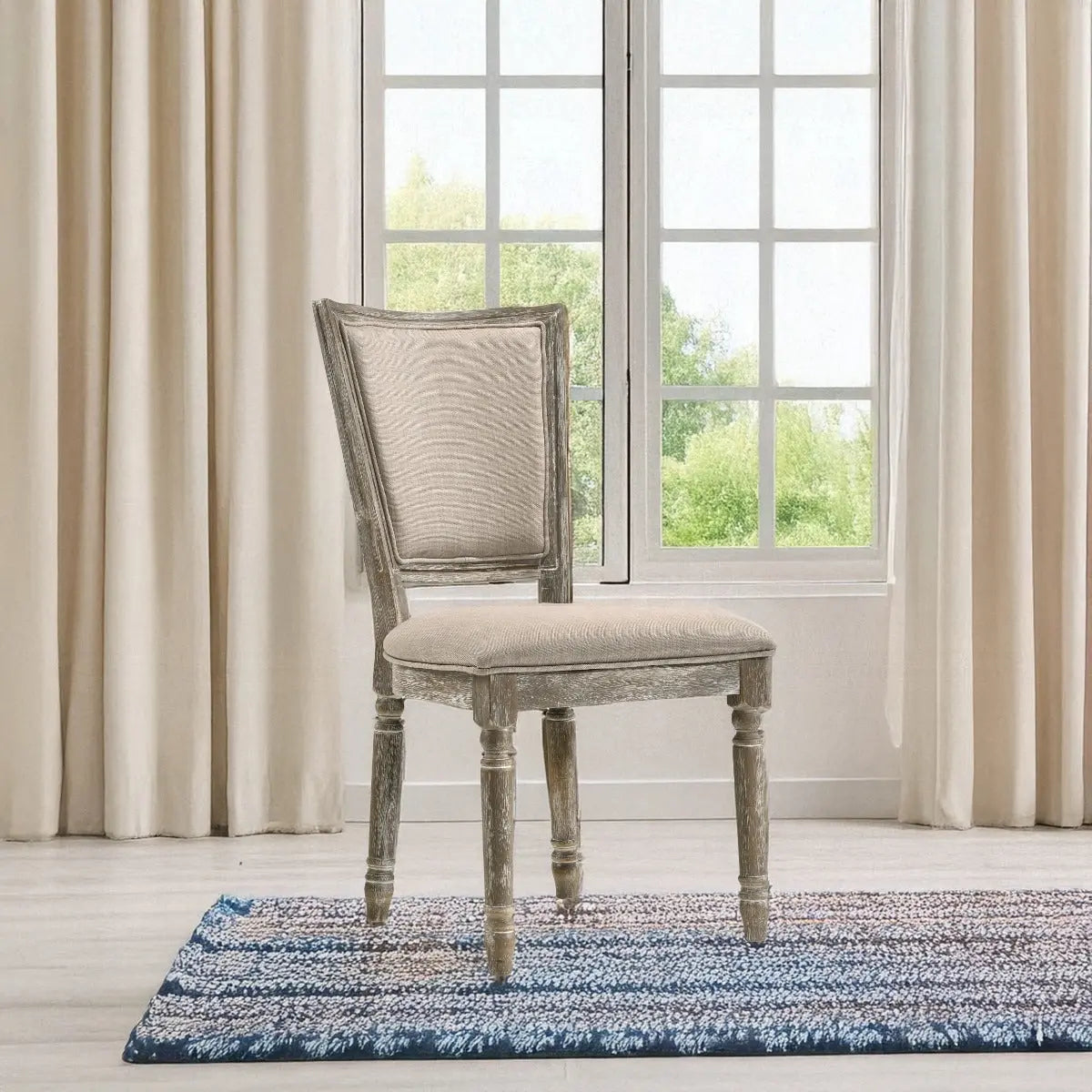Gabrian Upholstered Dining Side Chair Set of 2 in Reclaimed Gray - High Back Padded Design Acme Furniture