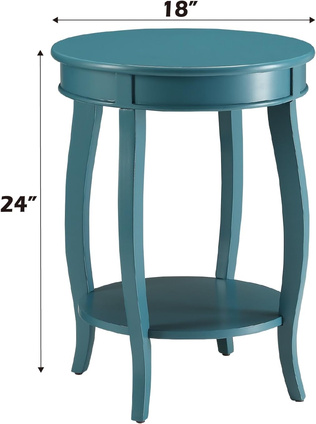 Alysa Accent Table with Drawer and Shelf, Round Side Table for Living Room