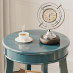 Alysa Accent Table with Drawer and Shelf, Round Side Table for Living Room