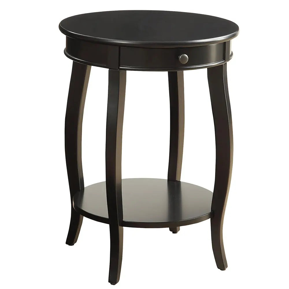 Alysa Accent Table with Drawer and Shelf, Round Side Table for Living Room Acme Furniture