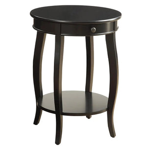 Alysa Accent Table with Drawer and Shelf, Round Side Table for Living Room Acme Furniture