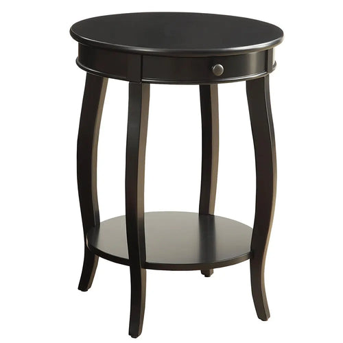 Alysa Accent Table with Drawer and Shelf, Round Side Table for Living Room Acme Furniture