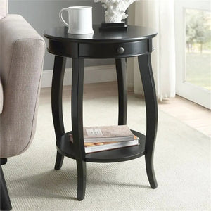Alysa Accent Table with Drawer and Shelf, Round Side Table for Living Room Acme Furniture