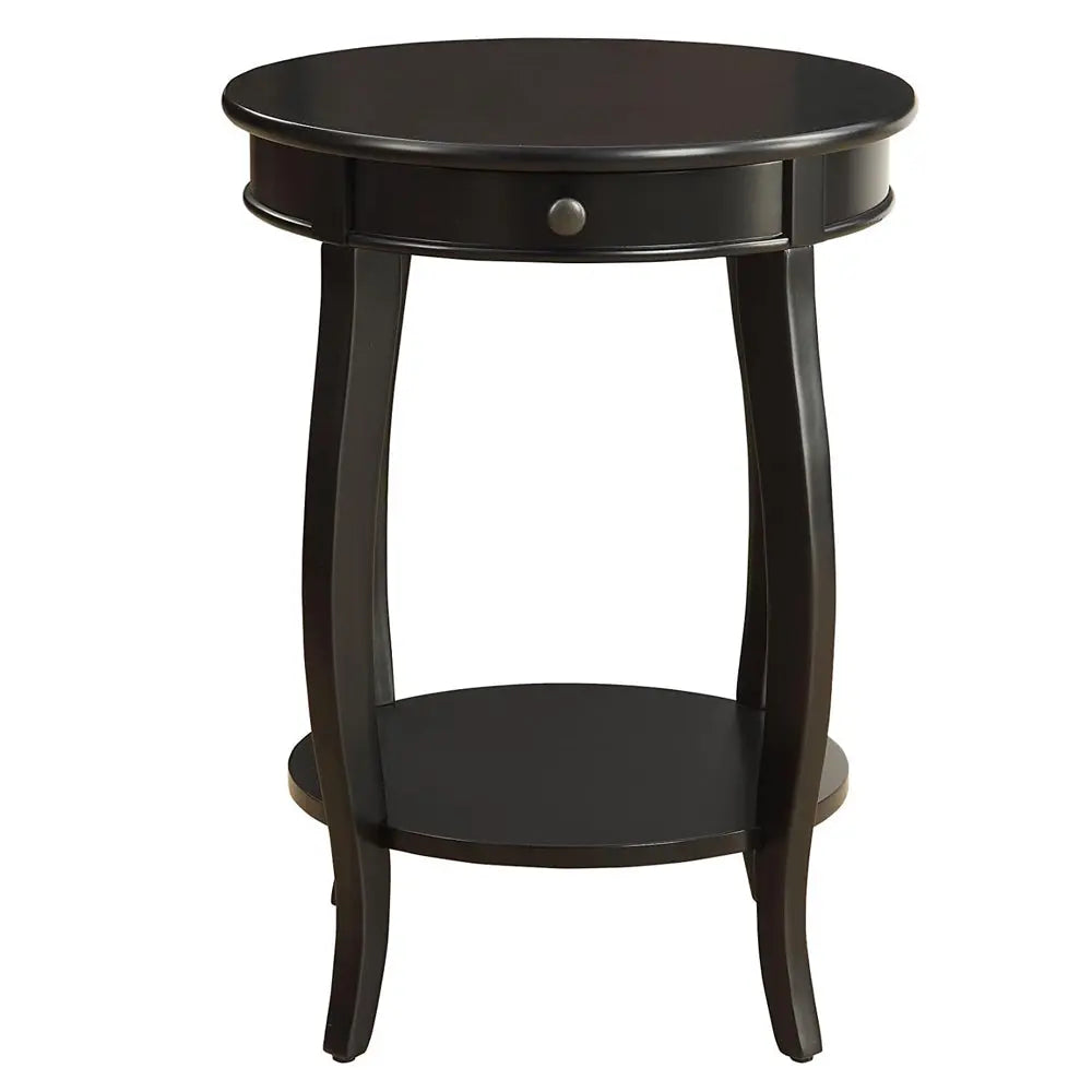 Alysa Accent Table with Drawer and Shelf, Round Side Table for Living Room Acme Furniture