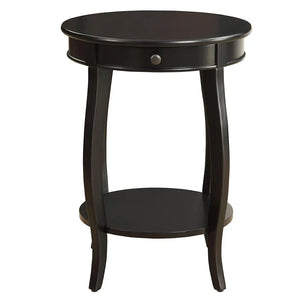 Alysa Accent Table with Drawer and Shelf, Round Side Table for Living Room Acme Furniture