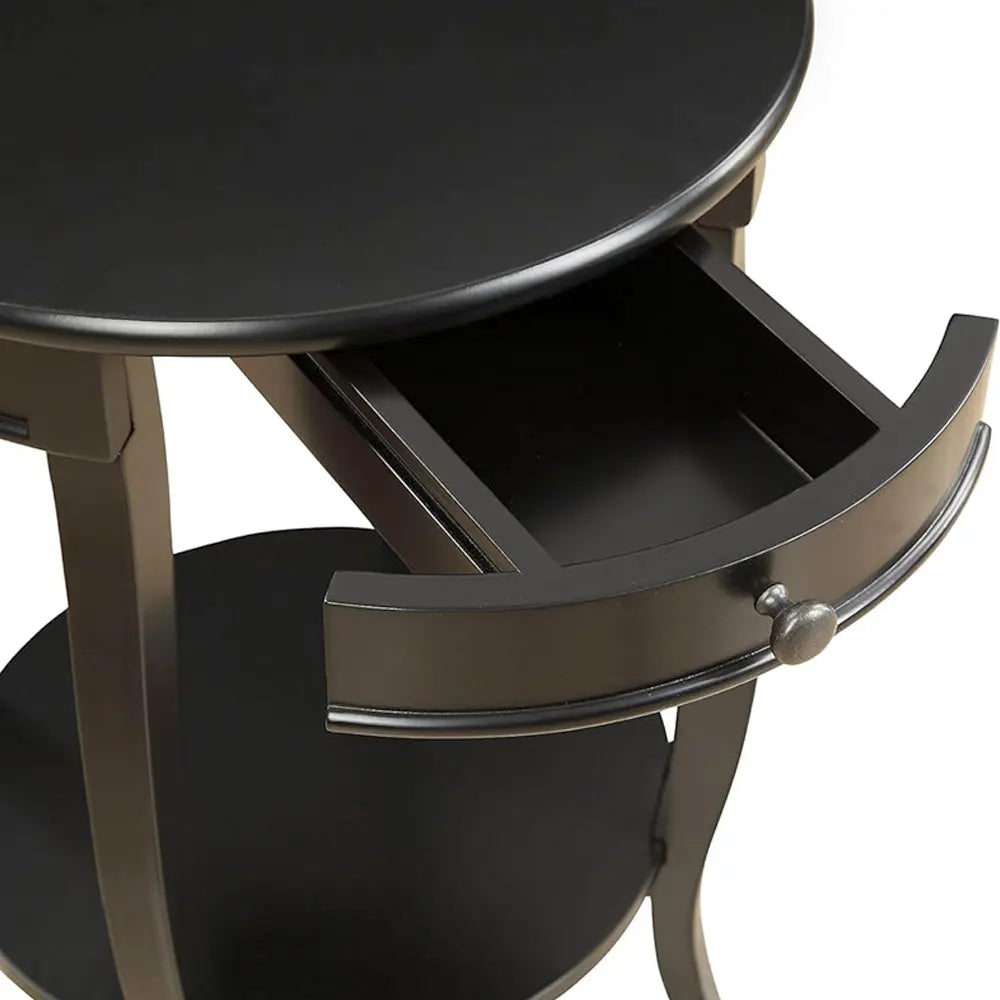 Alysa Accent Table with Drawer and Shelf, Round Side Table for Living Room Acme Furniture