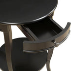 Alysa Accent Table with Drawer and Shelf, Round Side Table for Living Room Acme Furniture