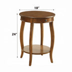 Alysa Accent Table with Drawer and Shelf, Round Side Table for Living Room Acme Furniture