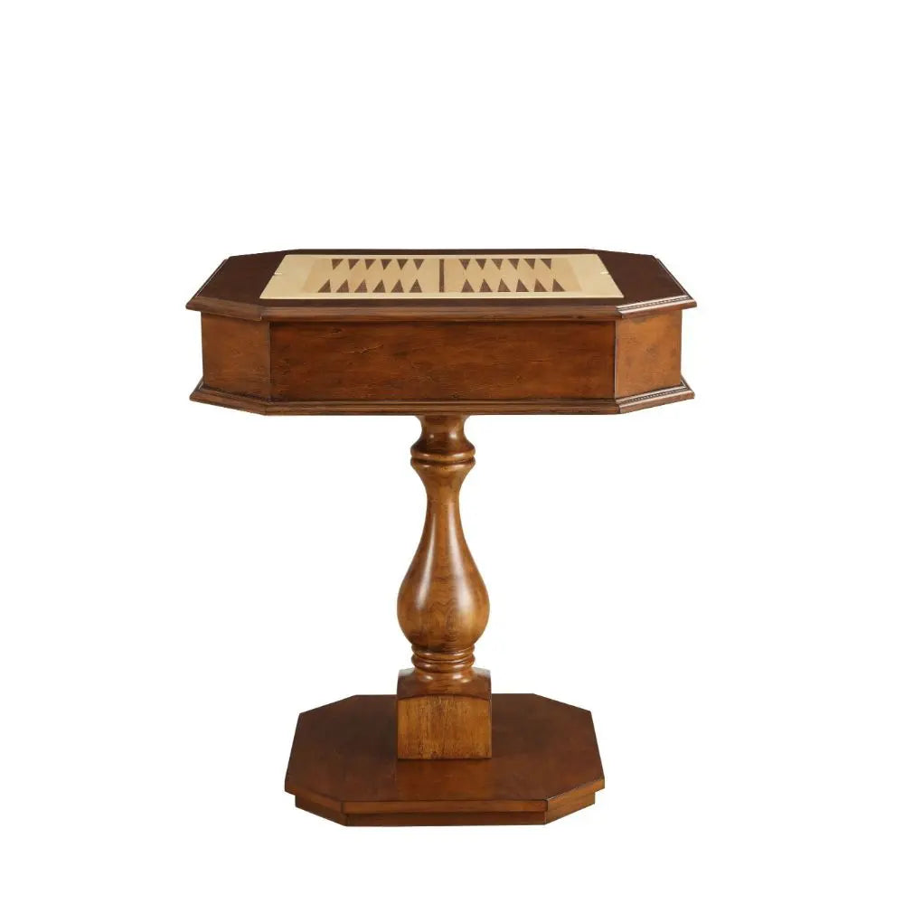 Bishop Game Table in Cherry Finish with Reversible 3-in-1 Game Tray Acme Furniture