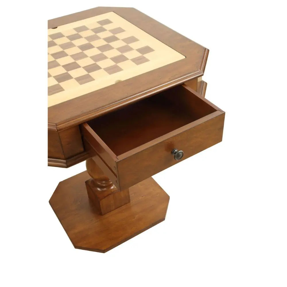 Bishop Game Table in Cherry Finish with Reversible 3-in-1 Game Tray Acme Furniture