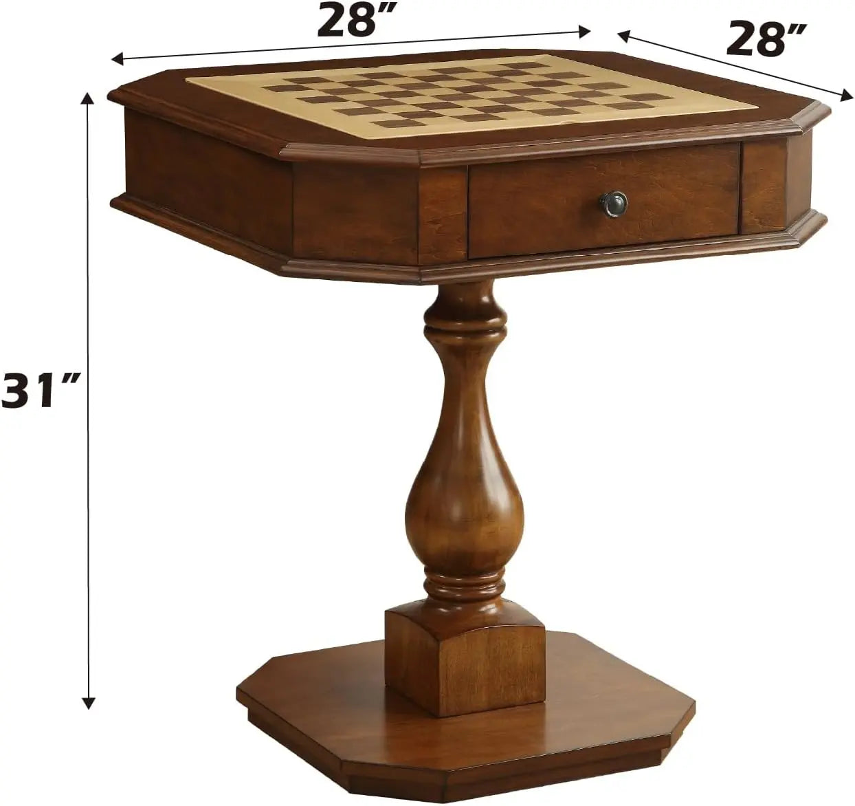 Bishop Game Table in Cherry Finish with Reversible 3-in-1 Game Tray Acme Furniture