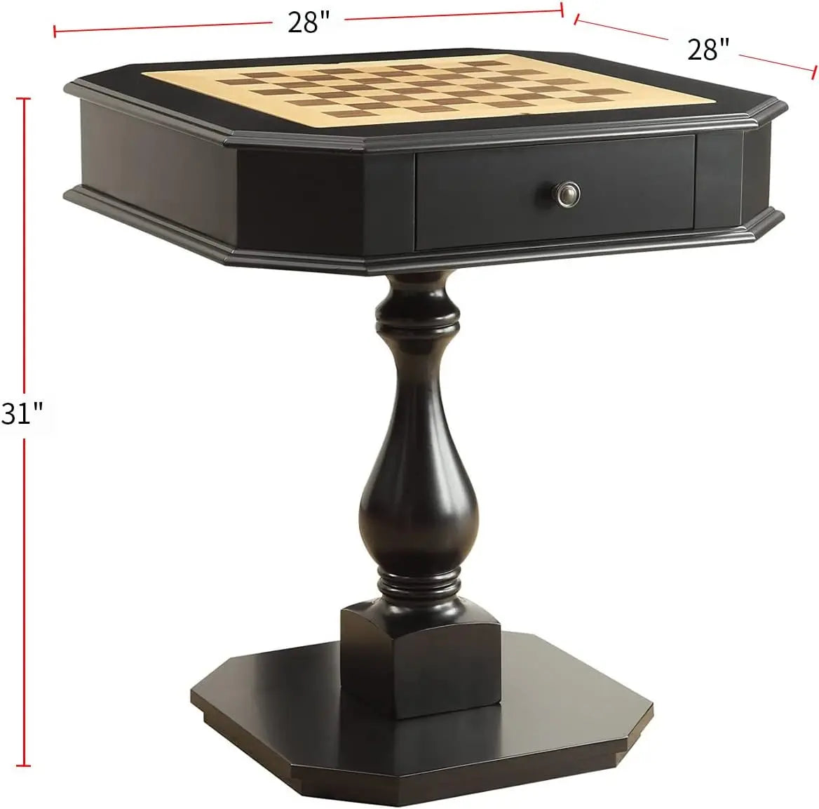 Bishop Game Table in Black Finish with Reversible 3-in-1 Game Tray Acme Furniture