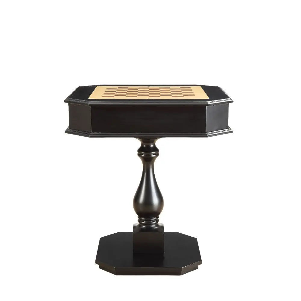Bishop Game Table in Black Finish with Reversible 3-in-1 Game Tray Acme Furniture