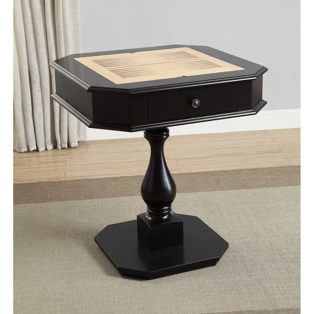 Bishop Game Table in Black Finish with Reversible 3-in-1 Game Tray Acme Furniture