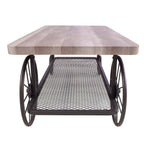 Francie Rectangular Wooden Coffee Table with Shelf in Oak and Antique Gray