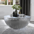Brancaster Aluminum Patchwork Drum Coffee Table - Industrial Round Table with Hidden Storage Acme Furniture