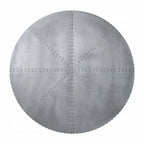 Brancaster Aluminum Patchwork Drum Coffee Table - Industrial Round Table with Hidden Storage Acme Furniture